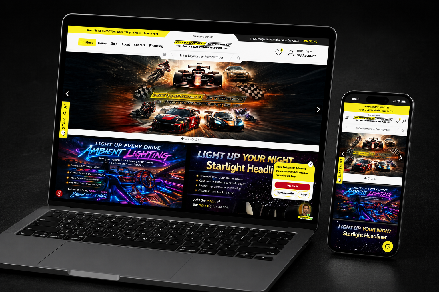 Custom Websites work sample