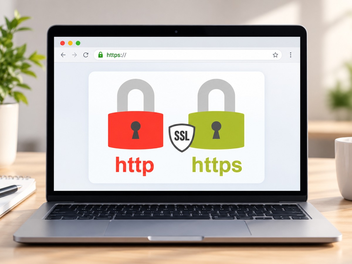 SEO and website security mockup